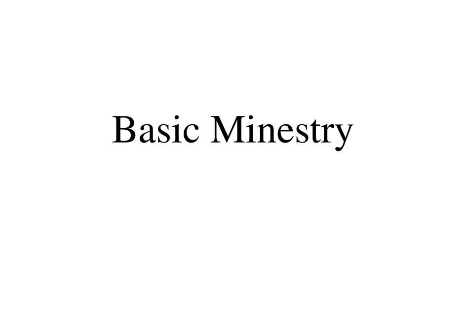 BASIC MINESTRY